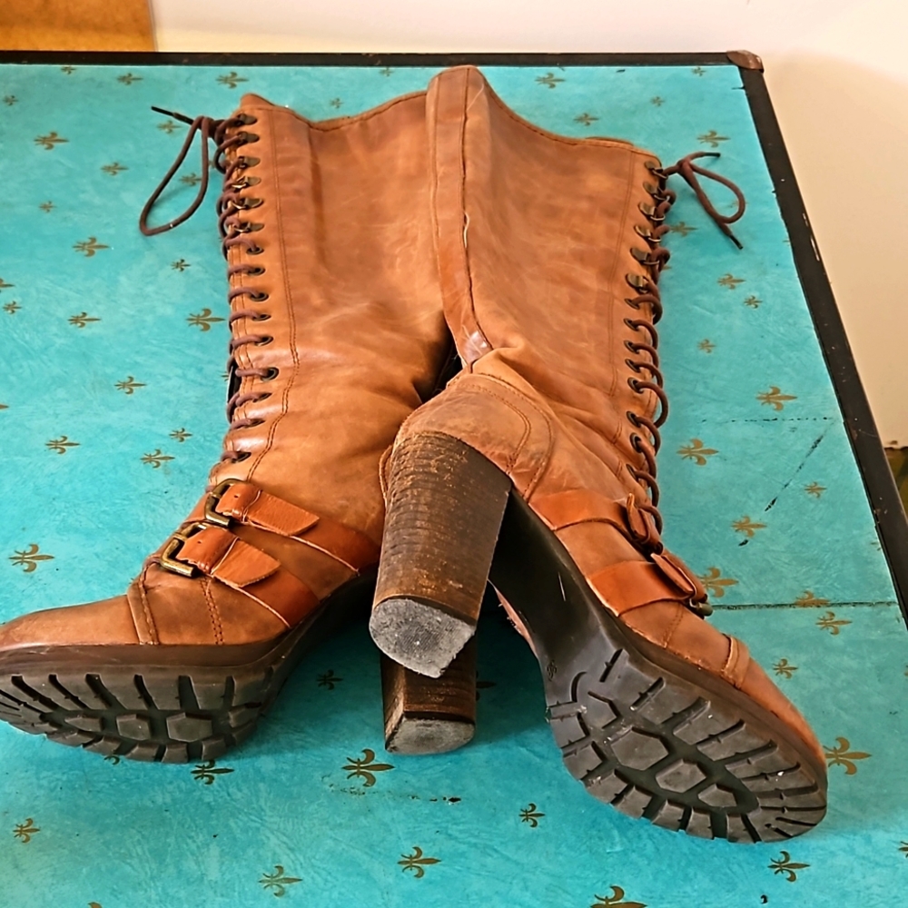 Long leather boots size 8